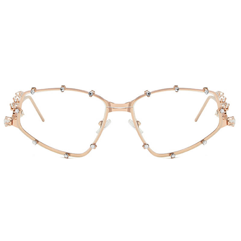 Spykay™ EG26751 Rhinestone Decor Geometric Frame Hipster Y2K Glasses - image 7