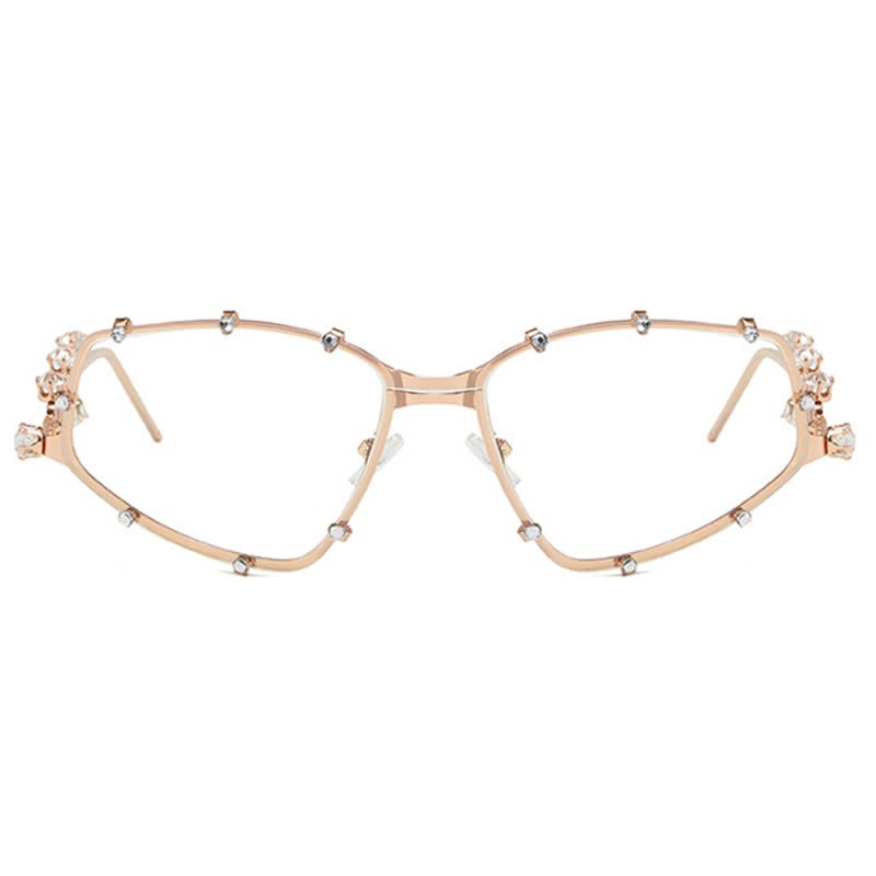 Spykay™ EG26751 Rhinestone Decor Geometric Frame Hipster Y2K Glasses - image 7