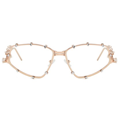 Spykay™ EG26751 Rhinestone Decor Geometric Frame Hipster Y2K Glasses - image 7