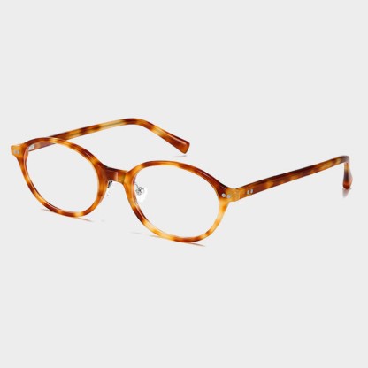 Spykay™ EG26699 Vintage Oval Frame Anti-blue Light Glasses For Reading - Yellow Tortoise Shell - image 14