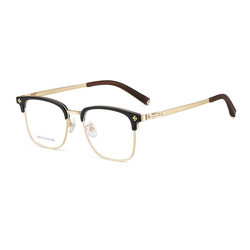 Spykay™ EG26925 Gothic Cross Unisex Square Frame Anti-blue Light Retro Browline Glasses - Black/Golden - image 5