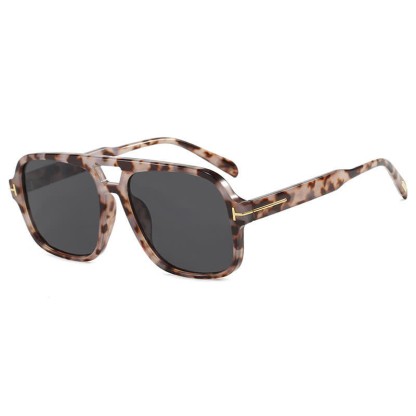 Spykay™ SG60710 Double Bridges Retro-Vintage Aviator Sunglasses - Leopard Print/Grey - image 35