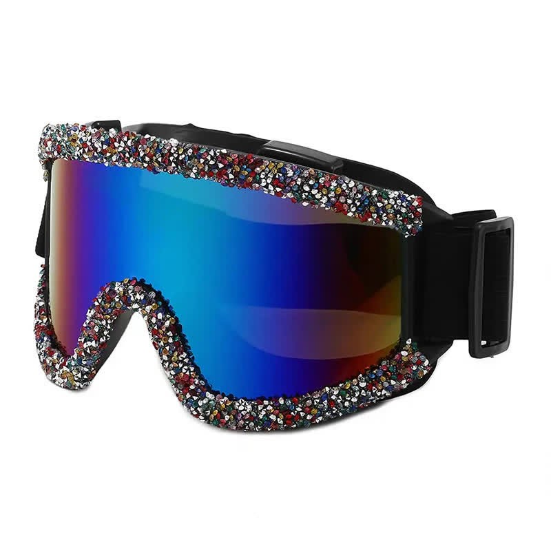 Spykay™ SG61047 Full Rhinestone Decor Unisex Windproof Motorcycle Goggle, Ski Goggles For Outdoor Activities - image 5