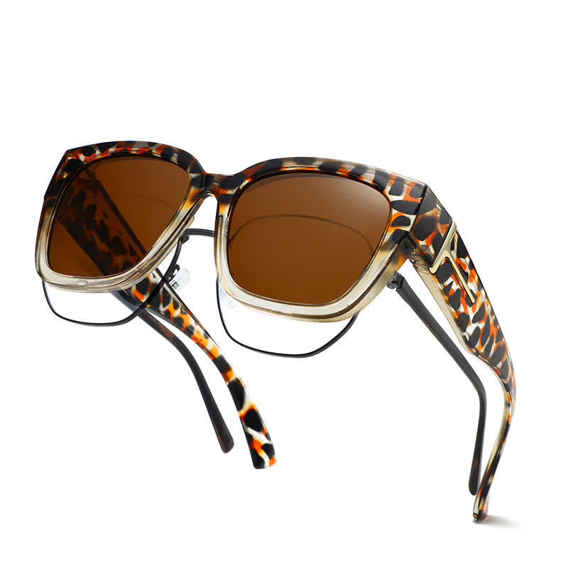 Spykay™ SG61037 Fit Over Glasses Square Frame Polarized Sunglasses - Tortoise Shell/Brown - image 9