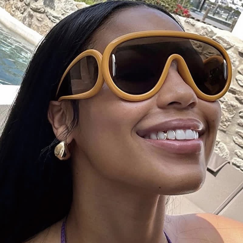 Spykay™ SG61002 Steampunk One-piece Frame Oversized Mirrored Sunglasses - image 15