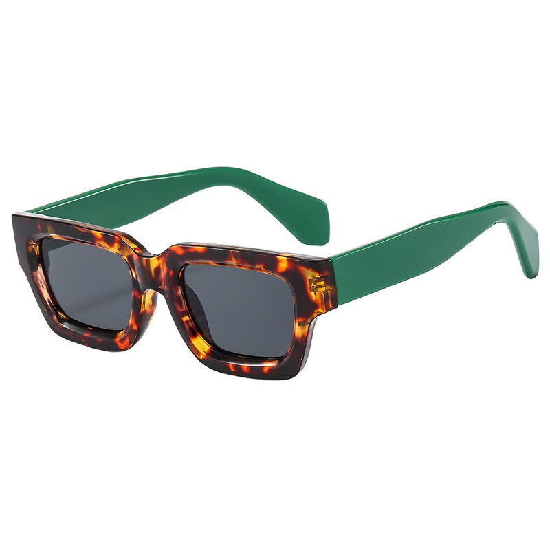 Spykay™ SG60855 Rectangle Frame Unisex Hipster Sunglasses - Leopard/Green - image 15
