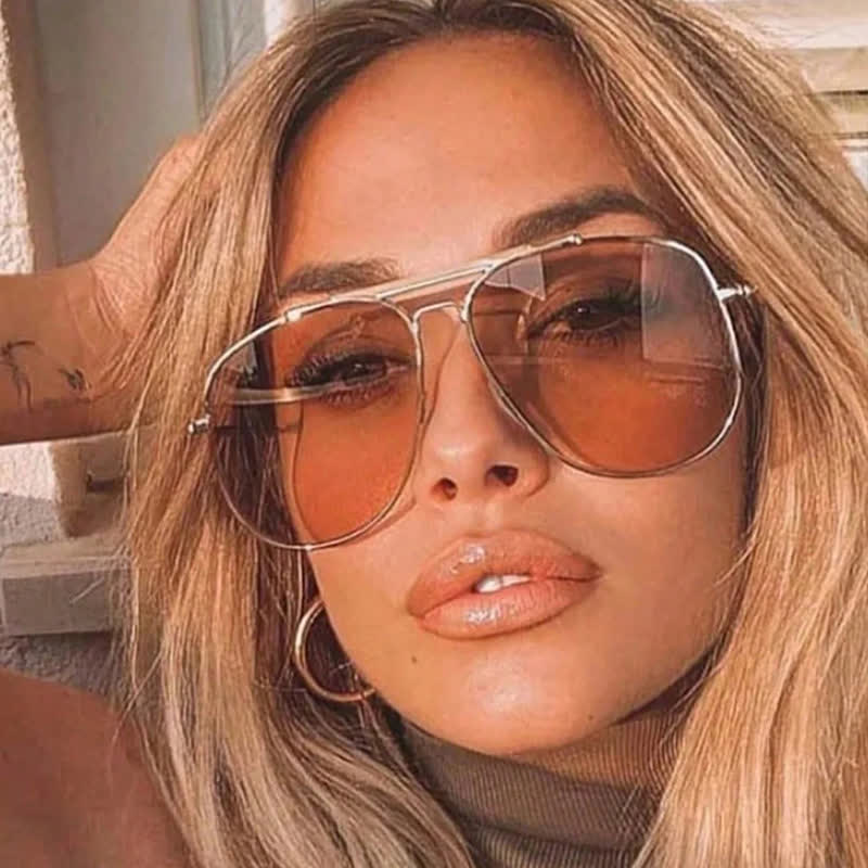 Spykay™ SG60828 Double Bridges Oversized Frame Hipster Aviator Sunglasses