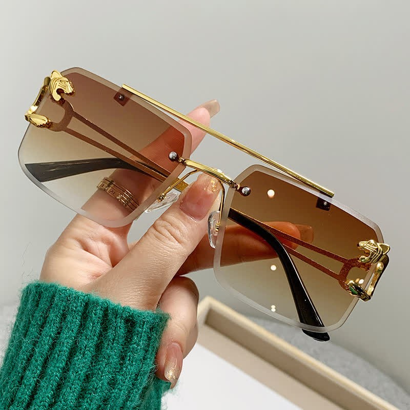 Spykay™ SG60826 Men's Cool Rimless Leopard Frame Sunglasses - Brown - image 2