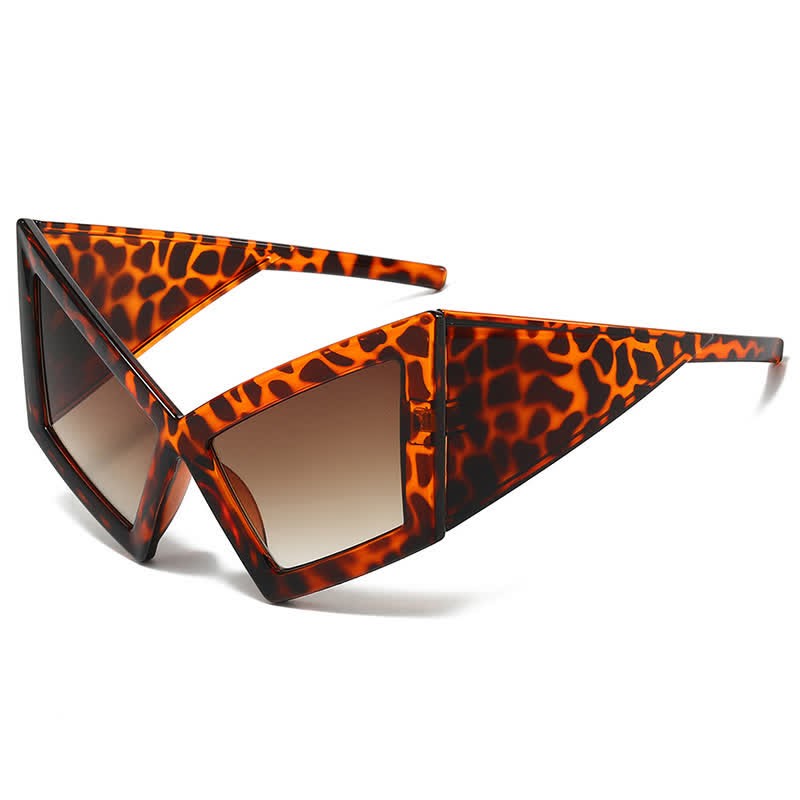 Spykay™ SG61026 Oversized Trendy Y2K Futuristic Cat-Eye Sunglasses - Leopard - image 7