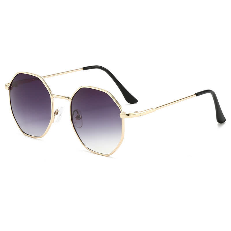 Spykay™ SG60977 Hipster Geometric Frame Metal Retro Sunglasses - Golden/Ombre Grey - image 7