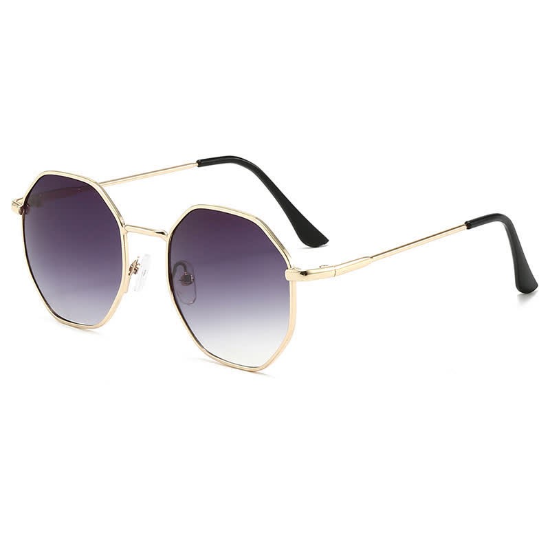 Spykay™ SG60977 Hipster Geometric Frame Metal Retro Sunglasses - Golden/Ombre Grey - image 7