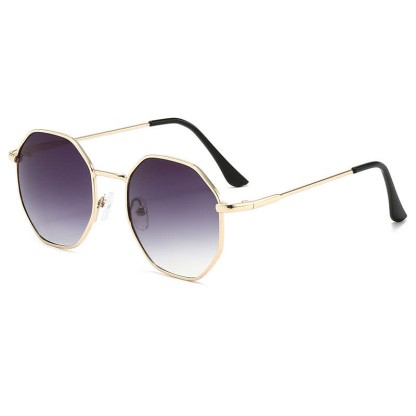 Spykay™ SG60977 Hipster Geometric Frame Metal Retro Sunglasses - Golden/Ombre Grey - image 7
