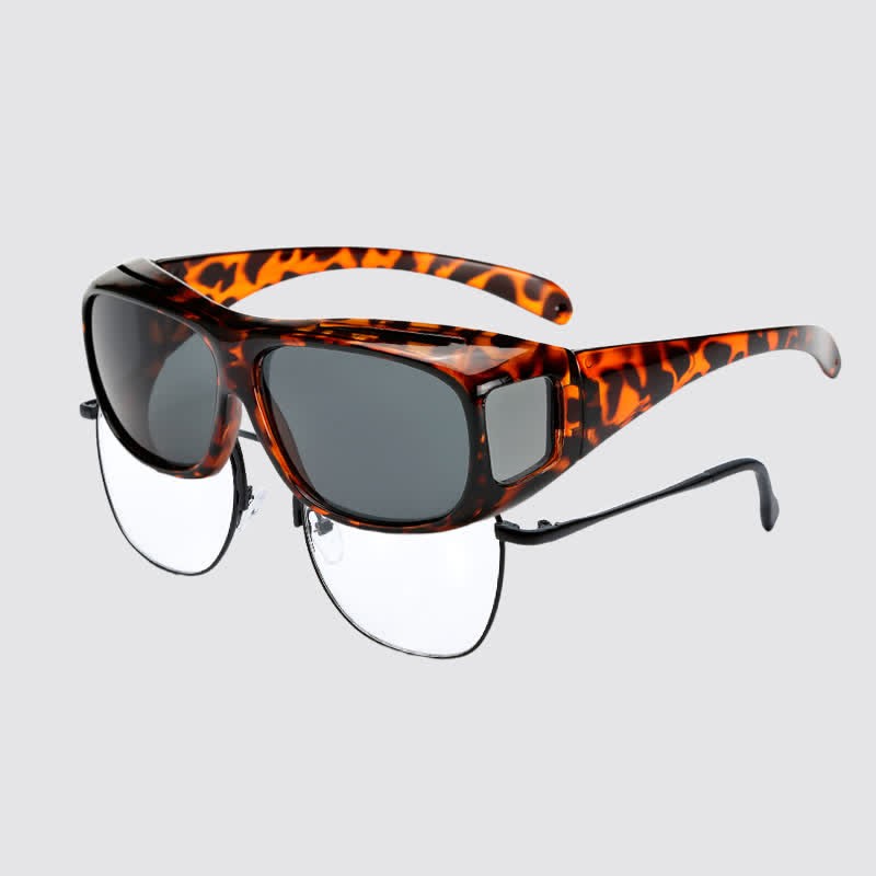 Spykay™ SG60960 Fit Over Glasses Wrap Around Polarized Sunglasses for Sports&Driving - Leopard/Grey - image 24