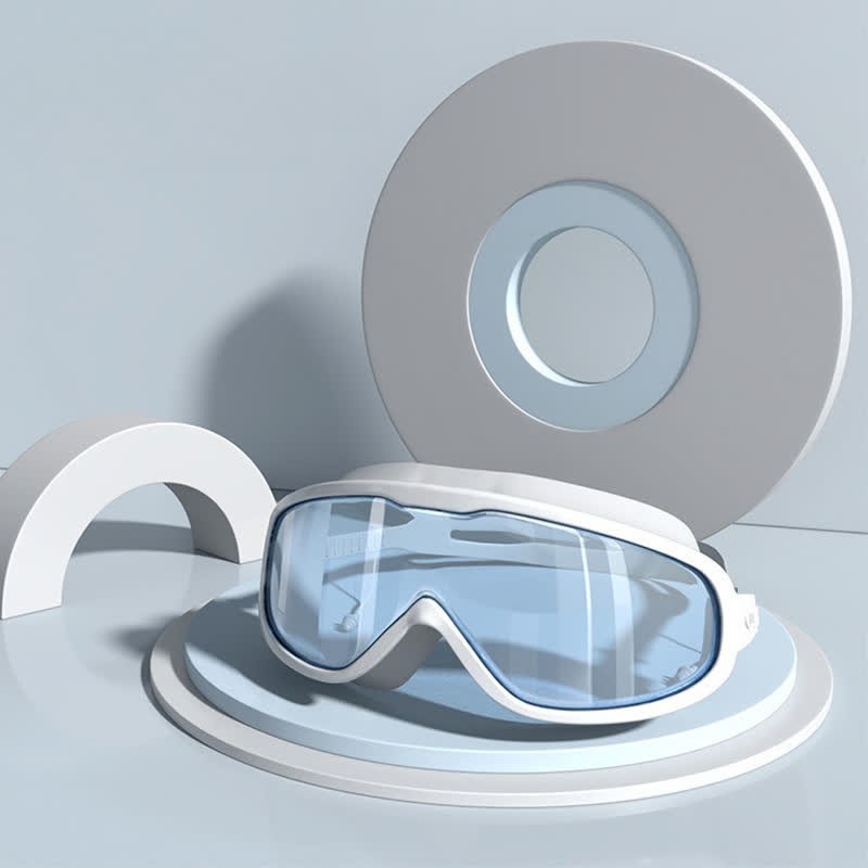 Spykay™ SG60980 Unisex Large Frame Anti Fog Swim Goggles with Earplugs And Case - White/Blue - image 4