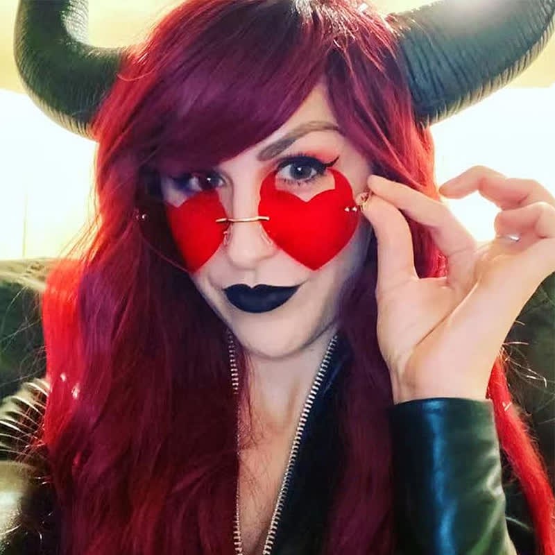 Spykay™ SG60991 Halloween Rimless Devil Horns Heart Sunglasses for Women Men - image 3