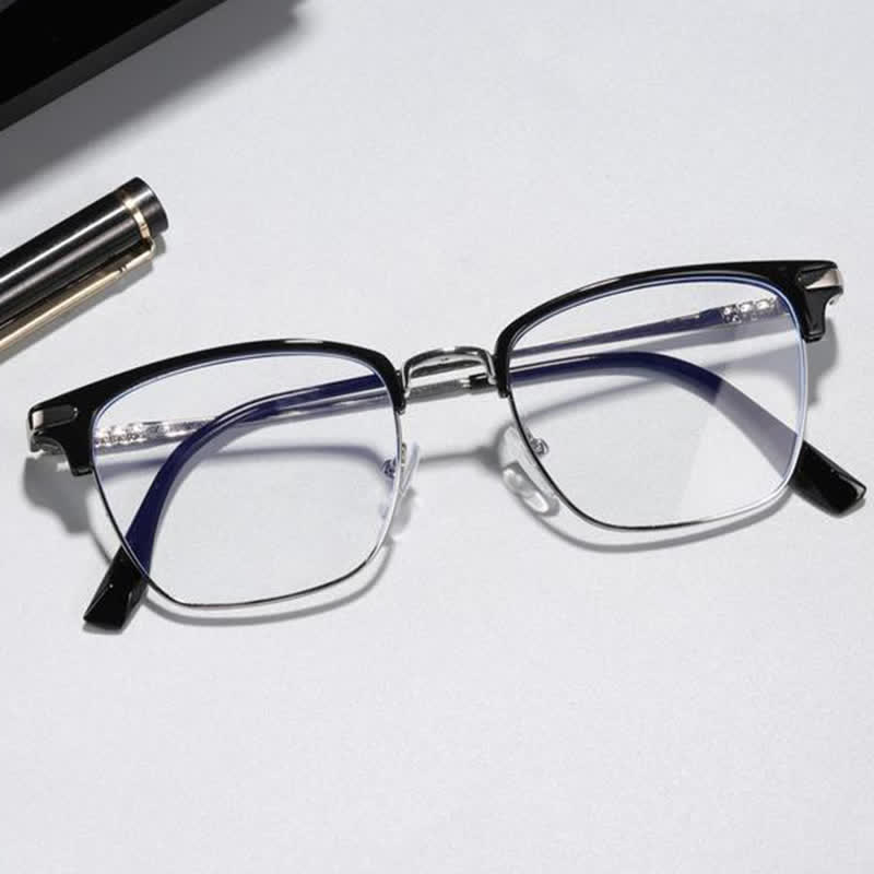 Spykay™ EG26833 Semi-Rimless Retro Square Frame Anti-blue Light Browline Glasses - image 7