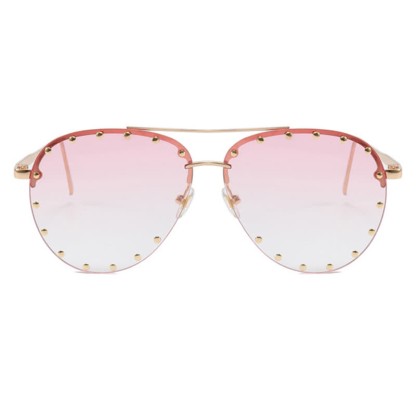 Spykay™ SG60887 Rivets Decor Double Bridges Retro Aviator Sunglasses