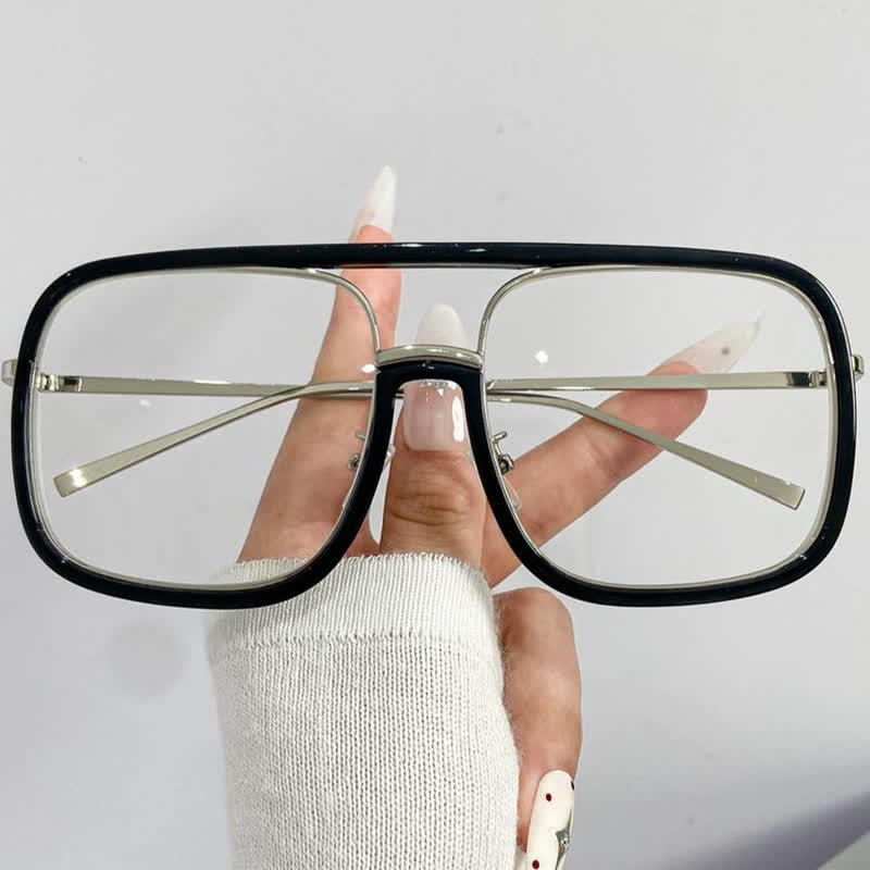 Spykay™ EG26683 Anti-blue Light Flat Top Square Frame Double Bridges Glasses - Black - image 7