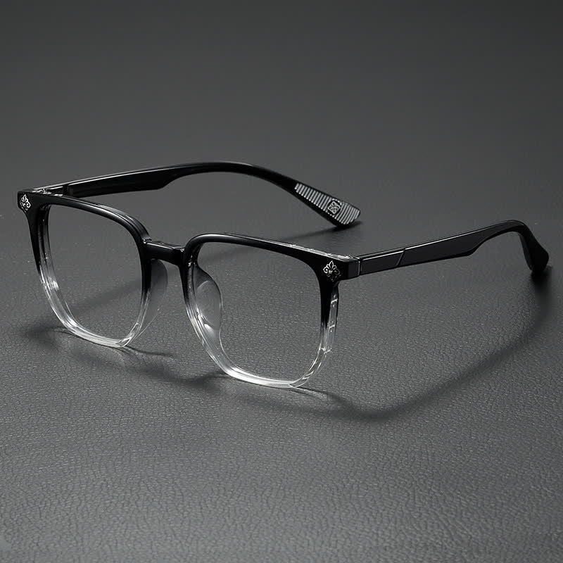 Spykay™ EG26911 Retro Classic Square Frame Anti-blue Light Chrome Hearts Glasses - Black/Clear - image 3