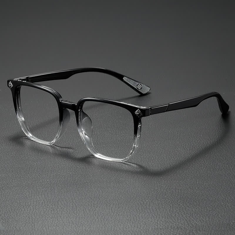 Spykay™ EG26911 Retro Classic Square Frame Anti-blue Light Chrome Hearts Glasses - Black/Clear - image 3