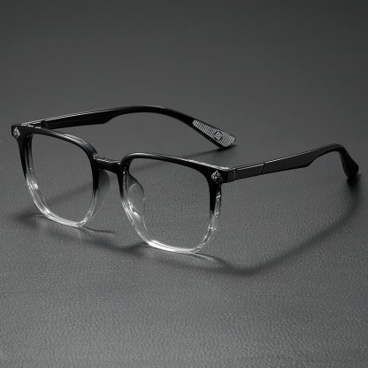 Spykay™ EG26911 Retro Classic Square Frame Anti-blue Light Chrome Hearts Glasses - Black/Clear - image 3