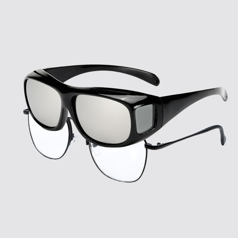 Spykay™ SG60960 Fit Over Glasses Wrap Around Polarized Sunglasses for Sports&Driving - Black/Silver - image 18