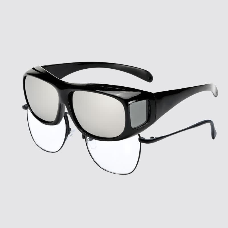 Spykay™ SG60960 Fit Over Glasses Wrap Around Polarized Sunglasses for Sports&Driving - Black/Silver - image 18
