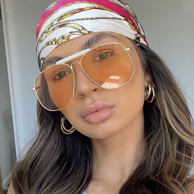 Spykay™ SG60828 Double Bridges Oversized Frame Hipster Aviator Sunglasses