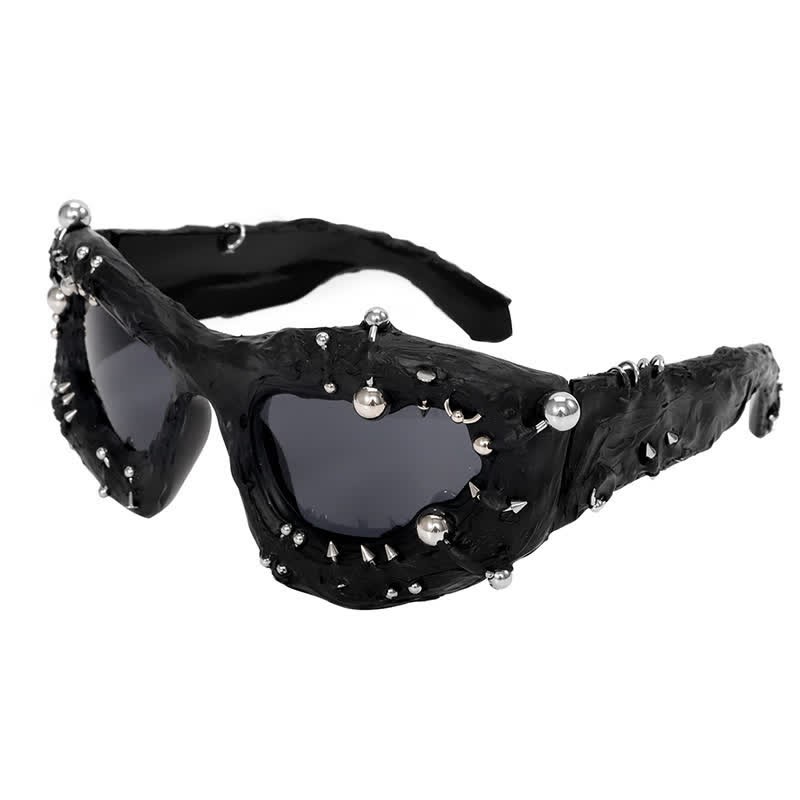 Spykay™ SG60924 CyberPunk Style Irregular Shaped Rivet Decor Sunglasses for Party - Grey - image 29
