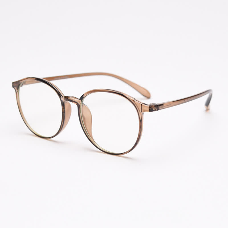 Spykay™ EG26865 Large Round Frame Anti-blue Light Simple Classic Lightweight Glasses  - Brown - image 27