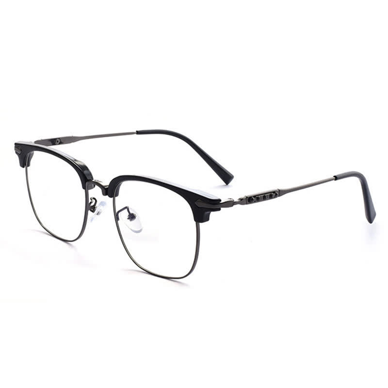 Spykay™ EG26897 Classic Square Frame Anti-blue Light Browline Glasses - Black/Grey - image 9