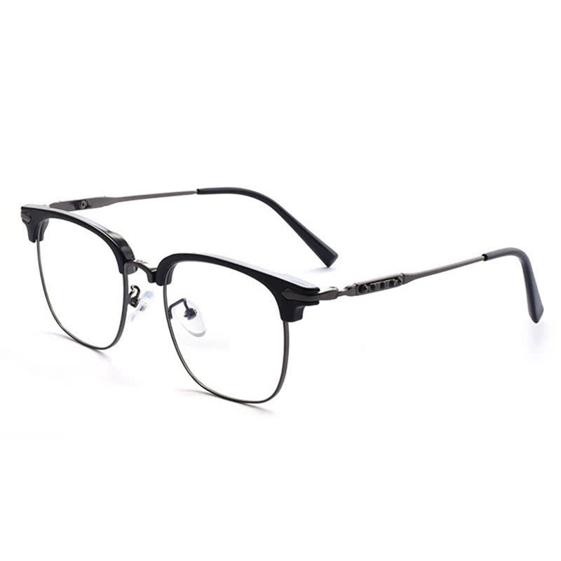 Spykay™ EG26897 Classic Square Frame Anti-blue Light Browline Glasses - Black/Grey - image 9
