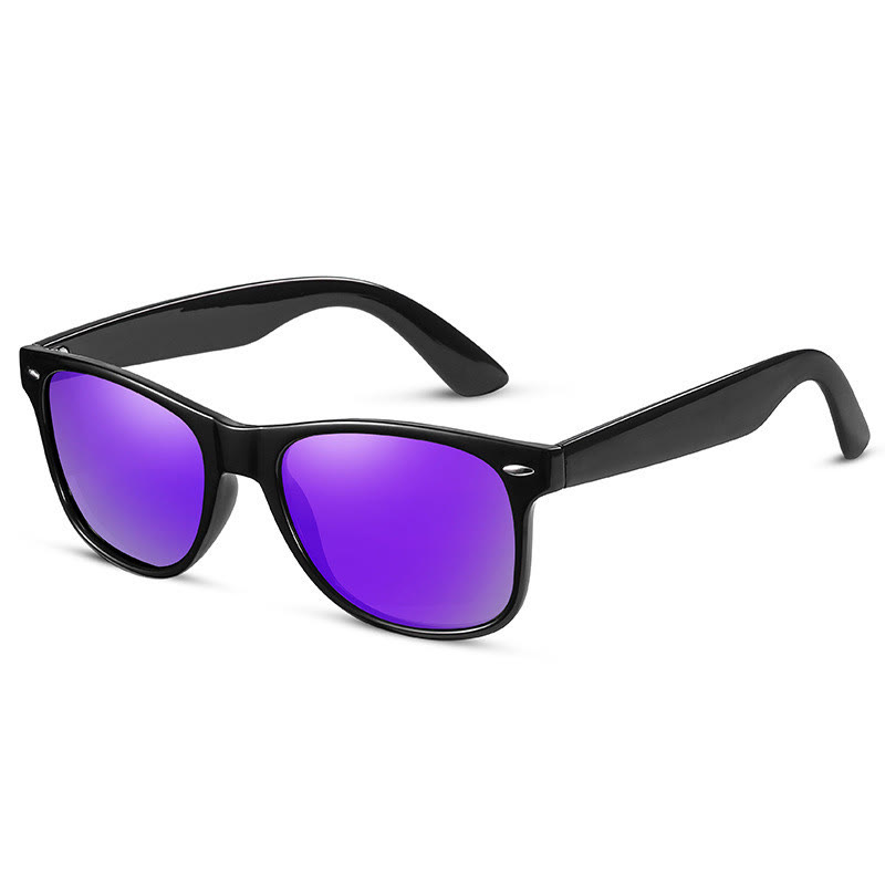 Spykay™ SG61078 Sun Protection Fashion Retro Sunglasses - Black/Purple - image 8