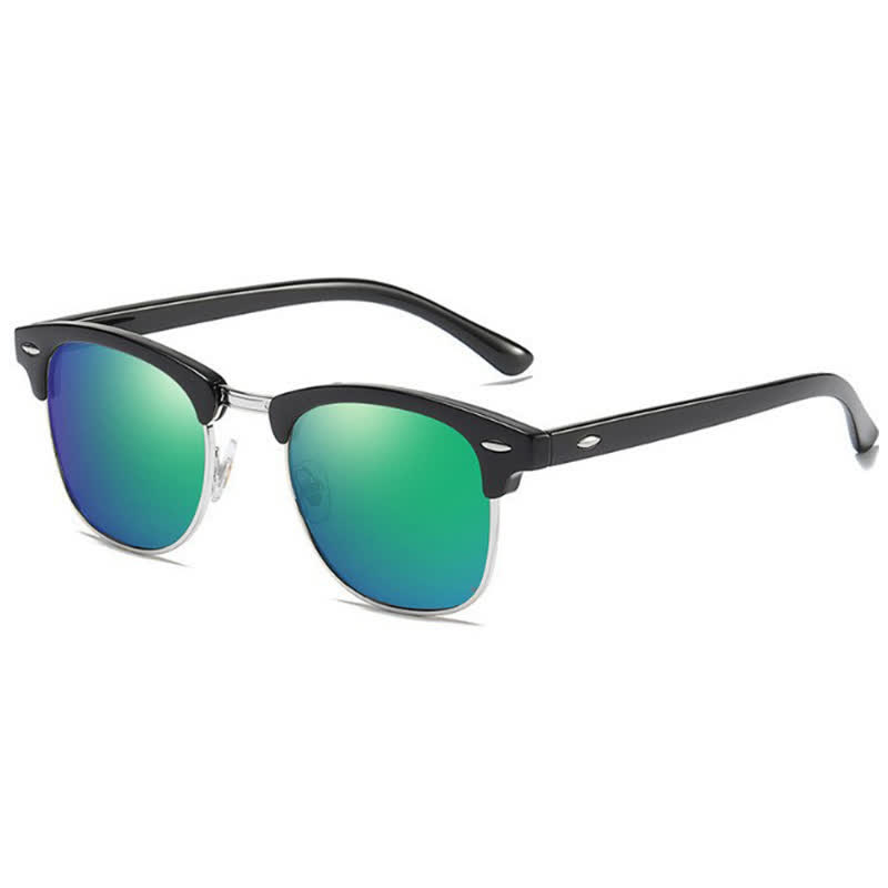 Spykay™ SG60929 Semi-Rimless Polarized Square Frame Browline Sunglasses for Fishing&Driving - Green/Silver - image 25