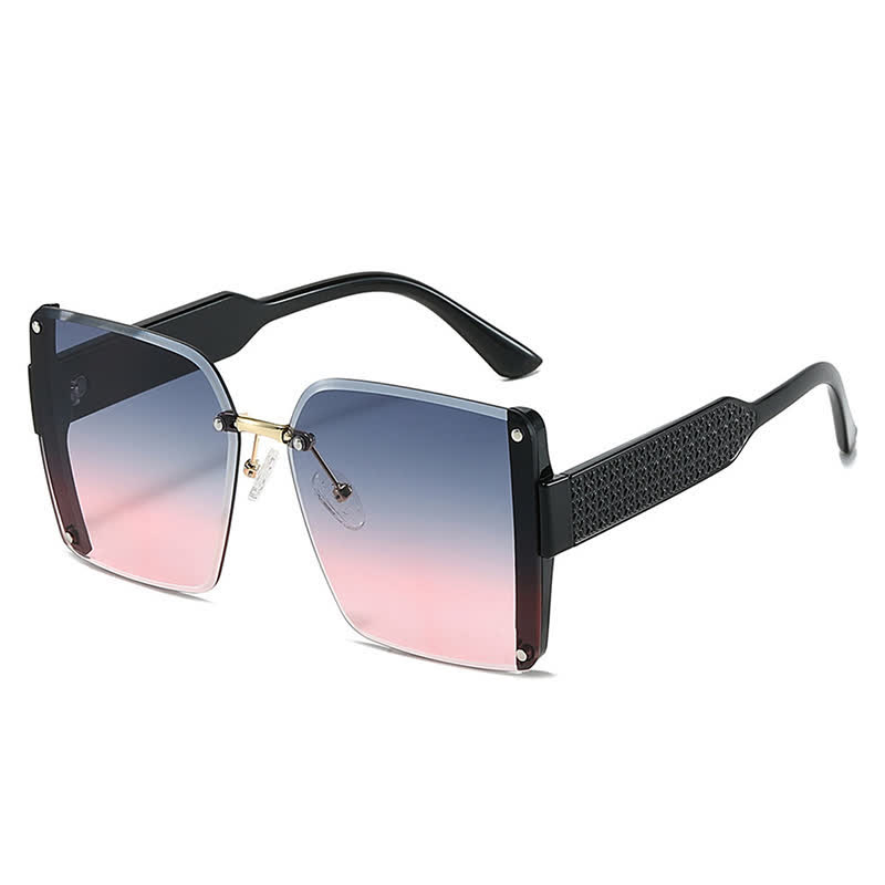 Spykay™ SG60835 Square Frame Oversized Rimless Sunglasses - Grey/Pink - image 17