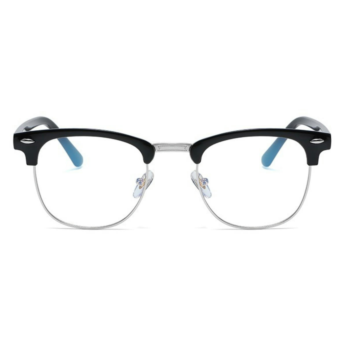 Spykay™ EG1015 Unisex PC Square Half-Frame Clear Lens Glasses, Suitable For Daily Office & Reading Blue Light Glasses - image 4