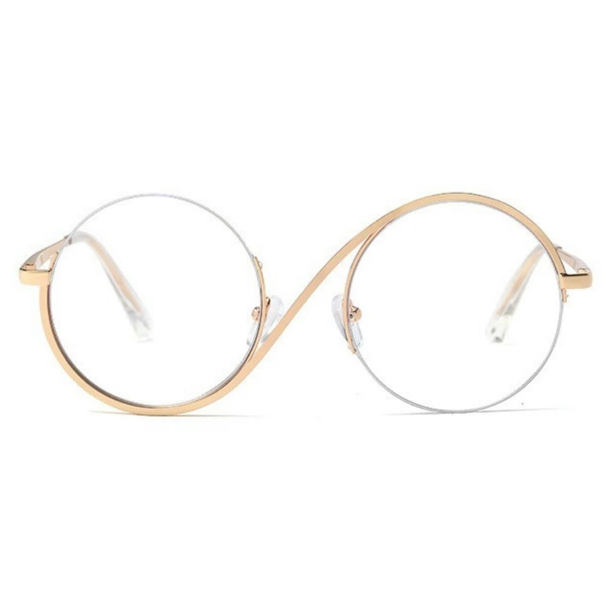 Spykay™ EG26662 "S" Design Metal Semi-Rimless Round Frame Unique Retro-Vintage Glasses - image 8