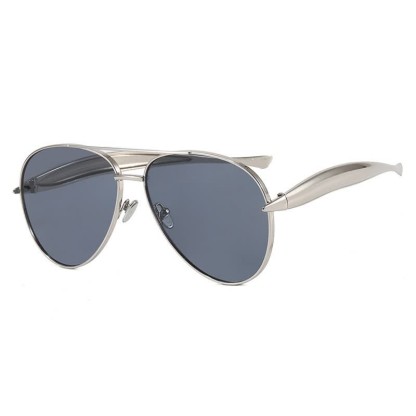 Spykay™ SG60665 Vintage Double Bridges Aviator Frame Sunglasses - Silver/Grey - image 31