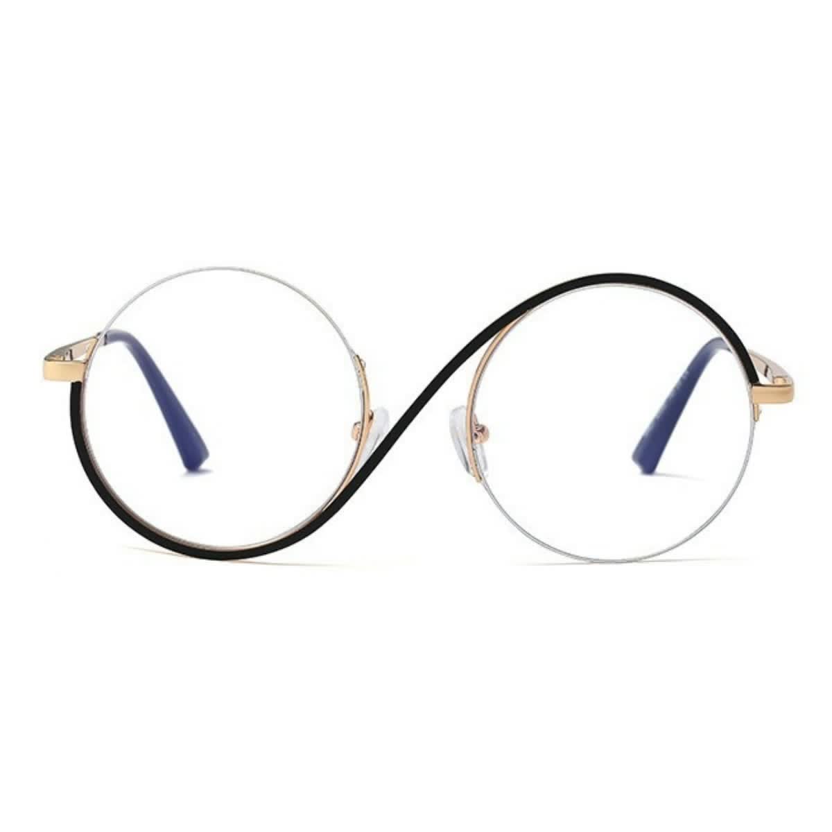 Spykay™ EG26662 "S" Design Metal Semi-Rimless Round Frame Unique Retro-Vintage Glasses - image 16