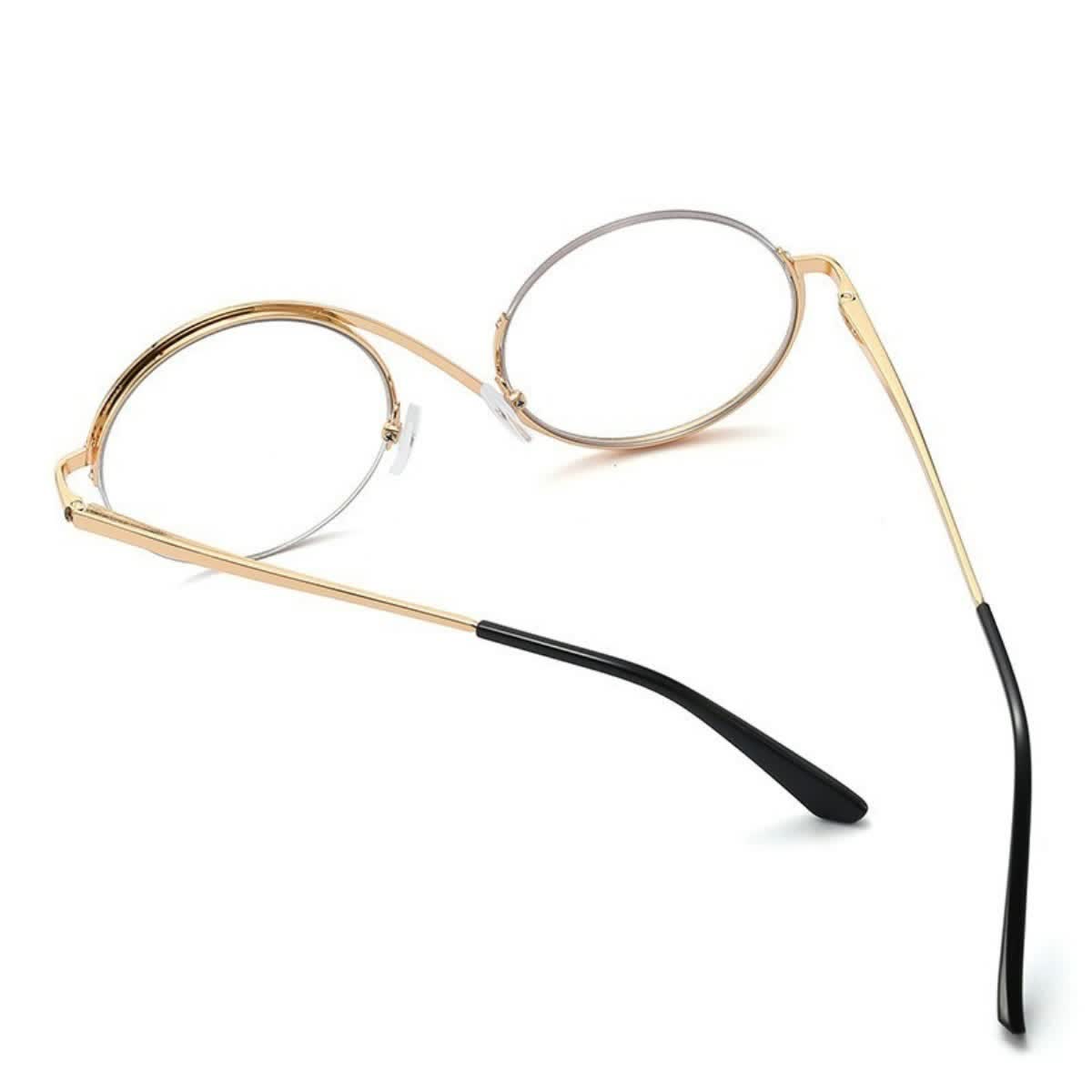 Spykay™ EG26662 "S" Design Metal Semi-Rimless Round Frame Unique Retro-Vintage Glasses - image 10