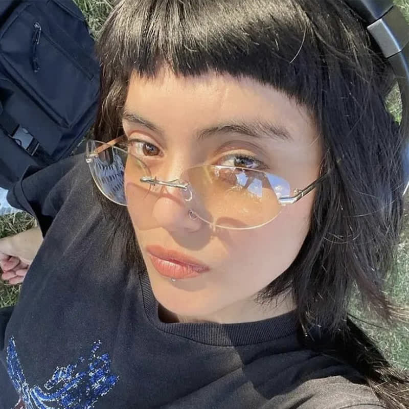 Spykay™ SG60667 Y2K Oval Frame Rimless Sunglasses - image 3