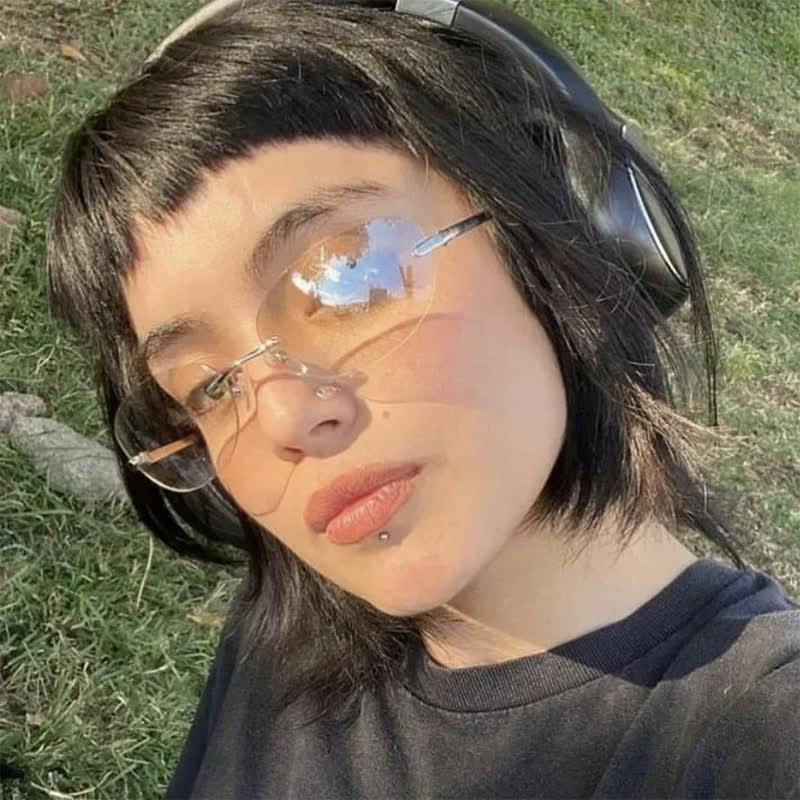 Spykay™ SG60667 Y2K Oval Frame Rimless Sunglasses - image 4