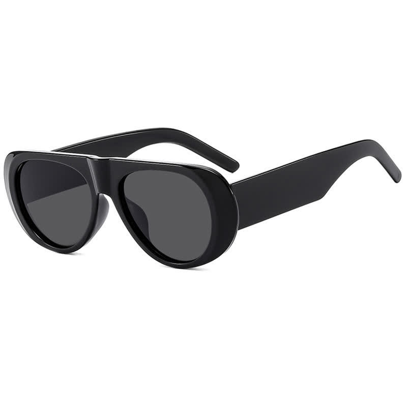 Spykay™ SG60671 Oval Frame Wide Temples Vintage Aviator Sunglasses - Black - image 12