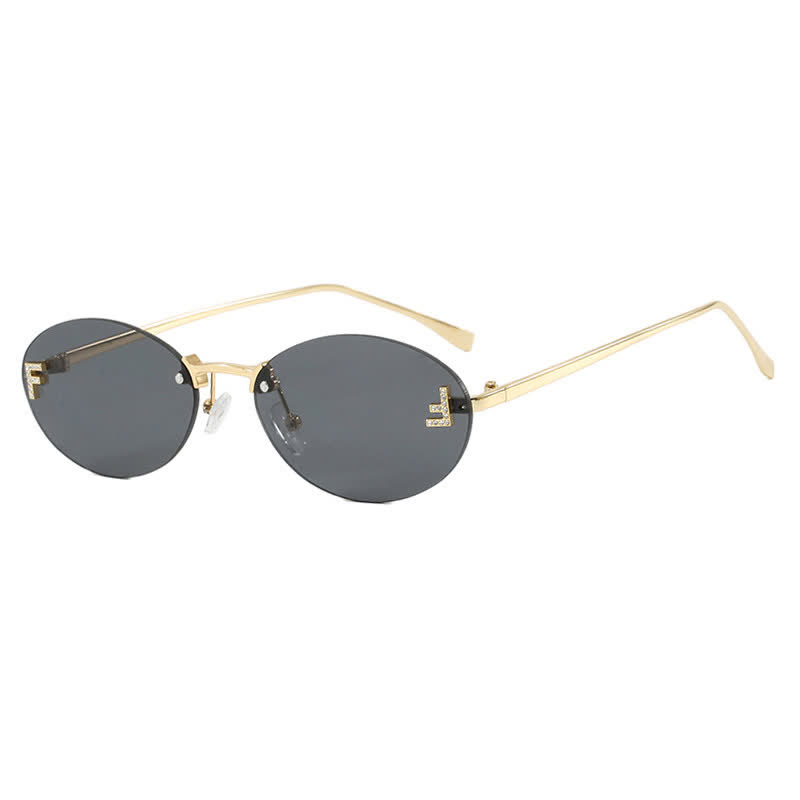 Spykay™ SG60701 'F' Design Oval Frames Rimless Sunglasses