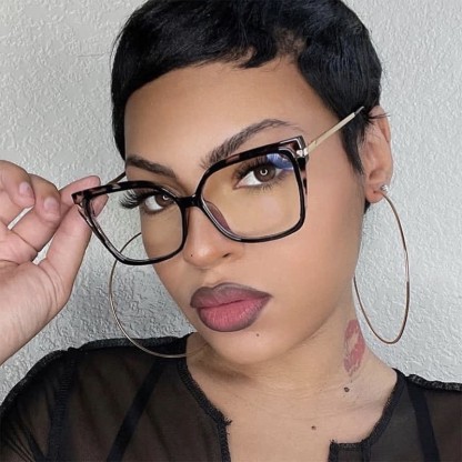 Spykay™ EG60695 Anti-blue Light Square Frames Oversized Eyeglasses - Black Leopard Print - image 4