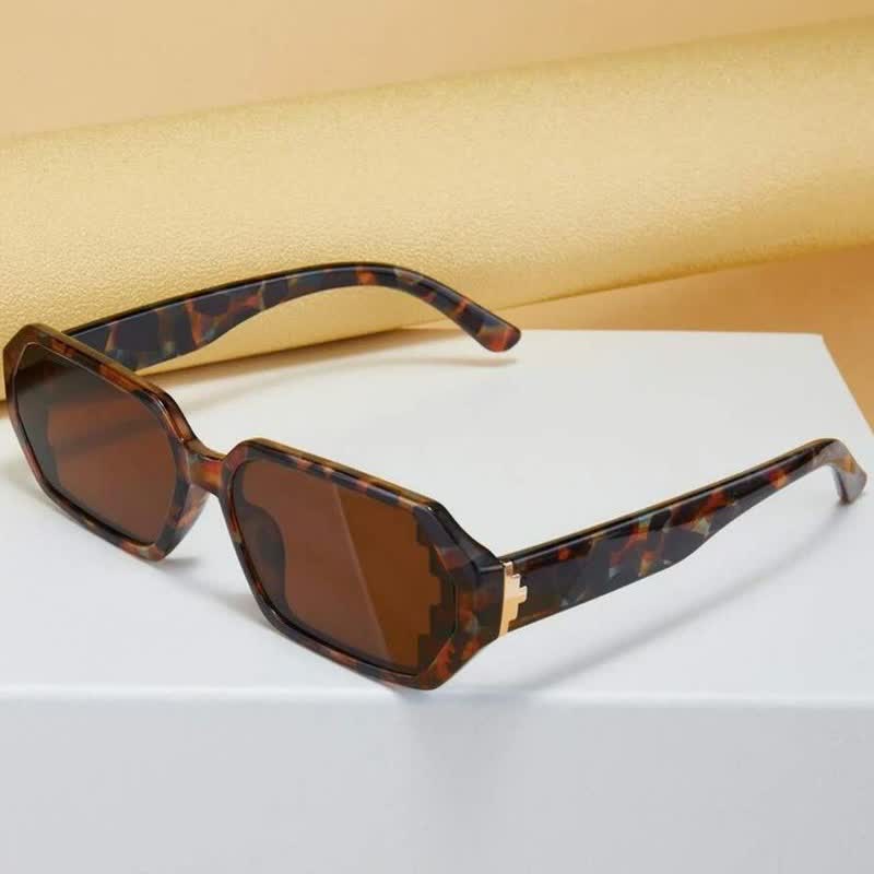 Spykay™ SG60689 Unisex Leopard Pattern Geometric Frame Sunglasses - Brown Leopard Print - image 6
