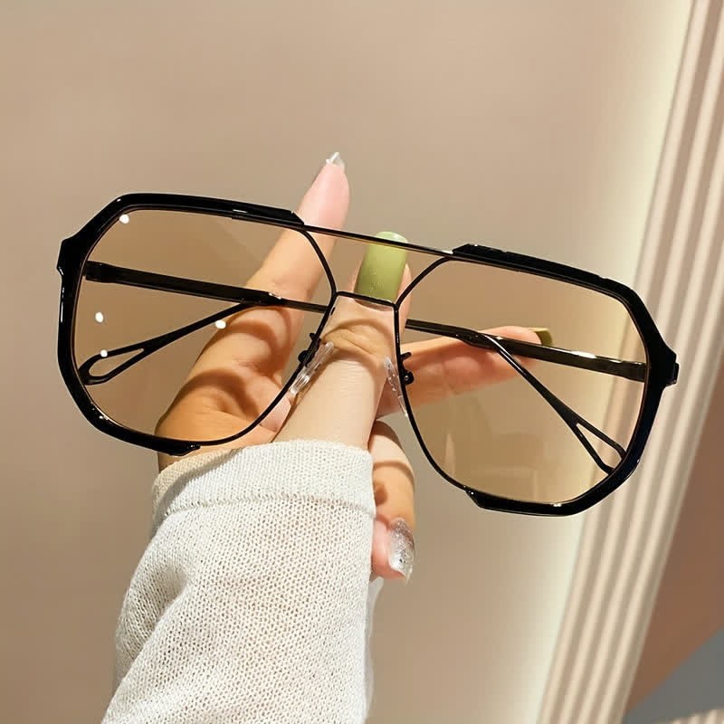 Spykay™ SG60692 Unisex Double Bridges Aviator Sunglasses - Black/Brown - image 1
