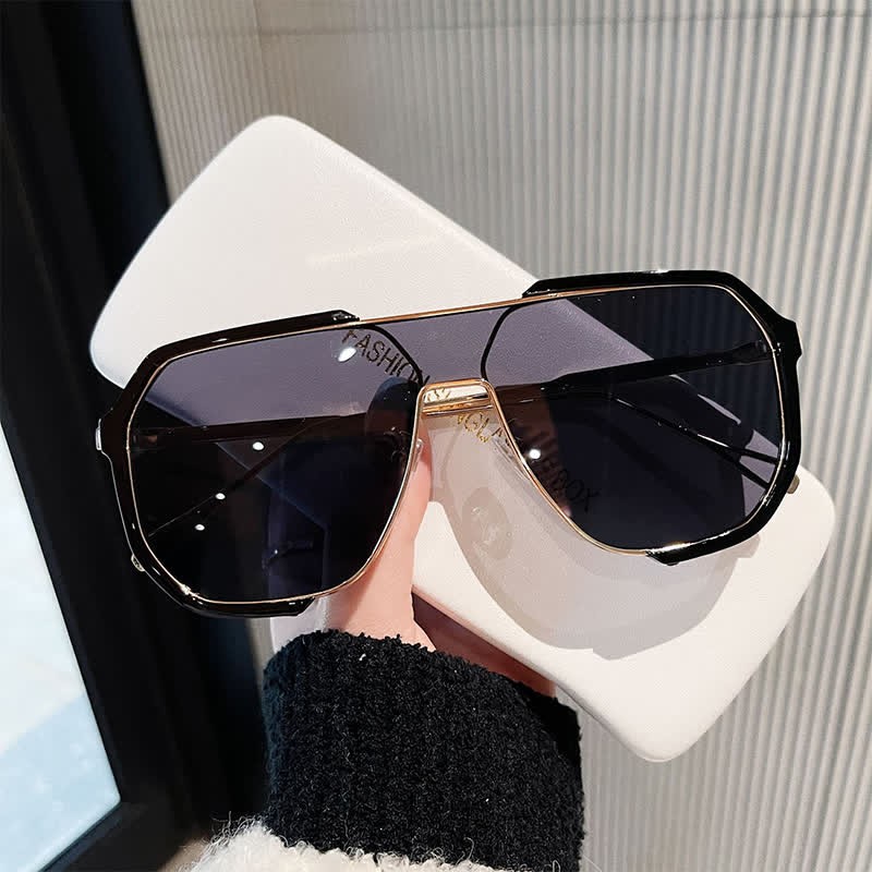 Spykay™ SG60692 Unisex Double Bridges Aviator Sunglasses - Golden/Grey - image 12