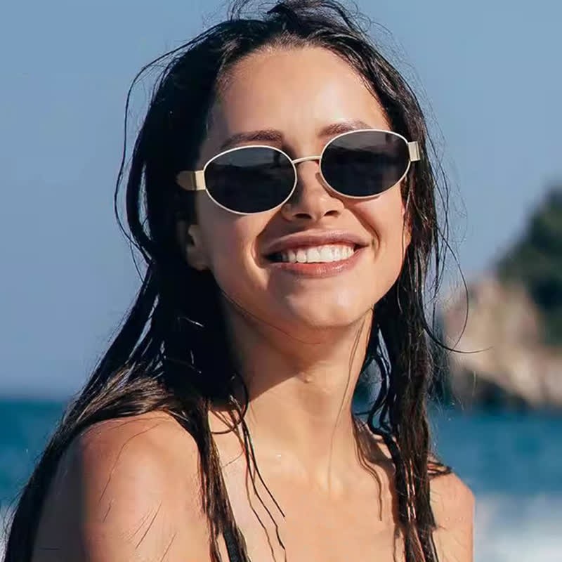 Spykay™ SG60707 Oval Frames Metal Temples Retro-Vinatge Sunglasses - image 12