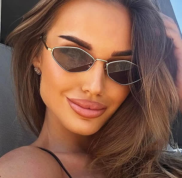 Spykay™ SG60713 Small Rhombus Frame Metal Temples Sunglasses